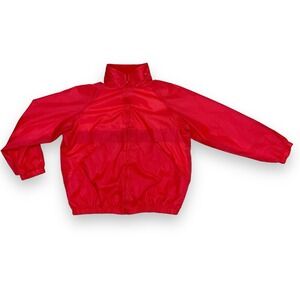 Current Seen Jacket Womens Large Red Full Zip Long Sleeve Windbreaker Vintage